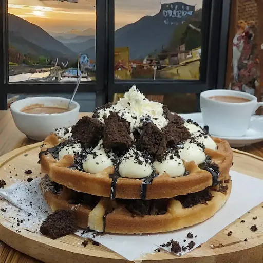 Swiss White Chocolate Brownie Waffle