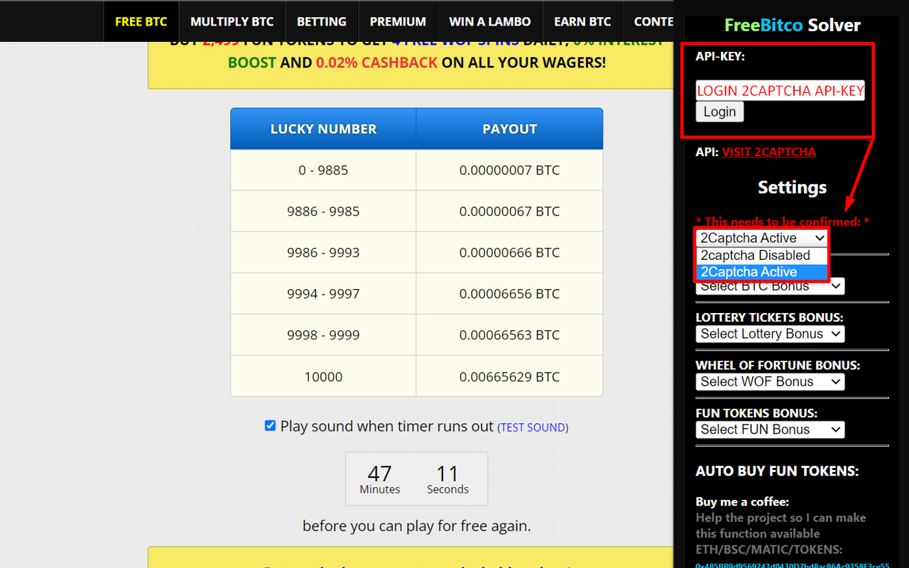 FreeBitco Auto Claim With or Without Captcha Preview image 0