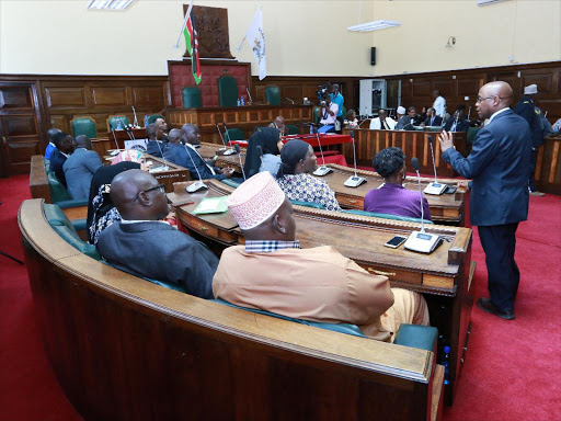 Mombasa county MCA's at the assembly buildings.Phjoto / JOHN CHESOLI