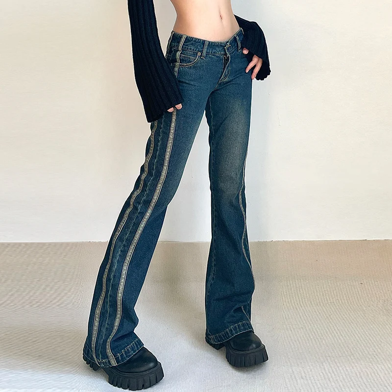 Salopette en jean taille basse Street Trendy Spice Girls