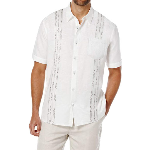 Title 3, Cuba Beach Top Pocket Guayabera Shirt for Men