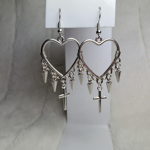Title 4, Fashion Simple Cross Tassel Retro Heart Earring...