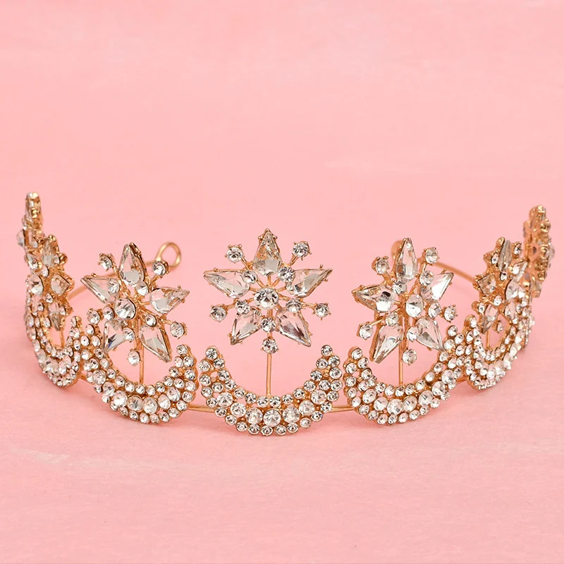 Title 2, Couronne de mariée coréenne en strass, bijoux d...
