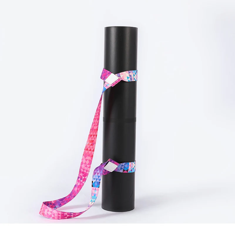 Digitaldruck Yoga-Matten-Gurt mit Ratschensystem für sicheren Halt. Nylon, bunt. Direktverkauf ab Werk für Stretching und Lagerung.