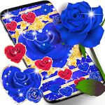 Cover Image of Скачать Голубая золотая роза живые обои 8.8 APK