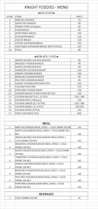 Knight Foddies menu 1