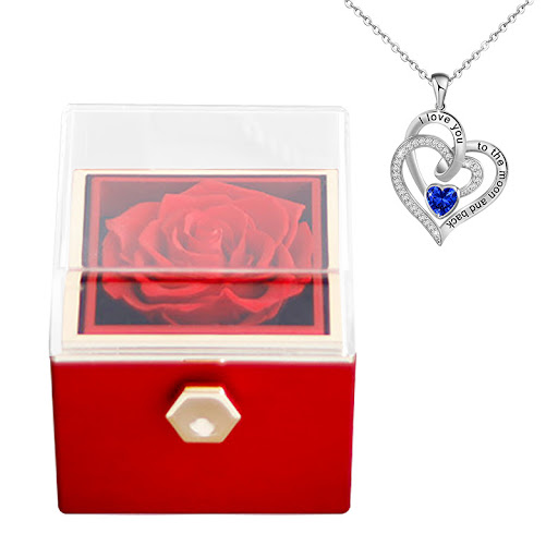 Title 20, Fashion Creative Rose Jewelry Box Necklace Suit...