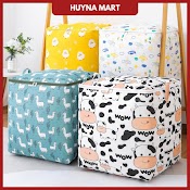 Túi Đựng Quần Áo, Chăn Ga, Thú Bông Cỡ Lớn Có Khóa Kéo 100L - 135L Mới Huyna Mart Td20