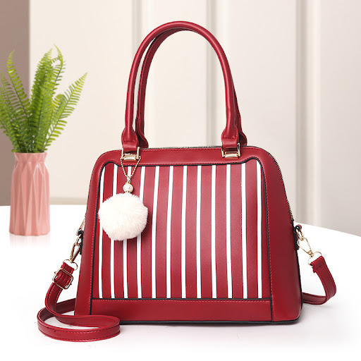 Title 3, Sac bandoulière portable en cuir PU rayé pour f...