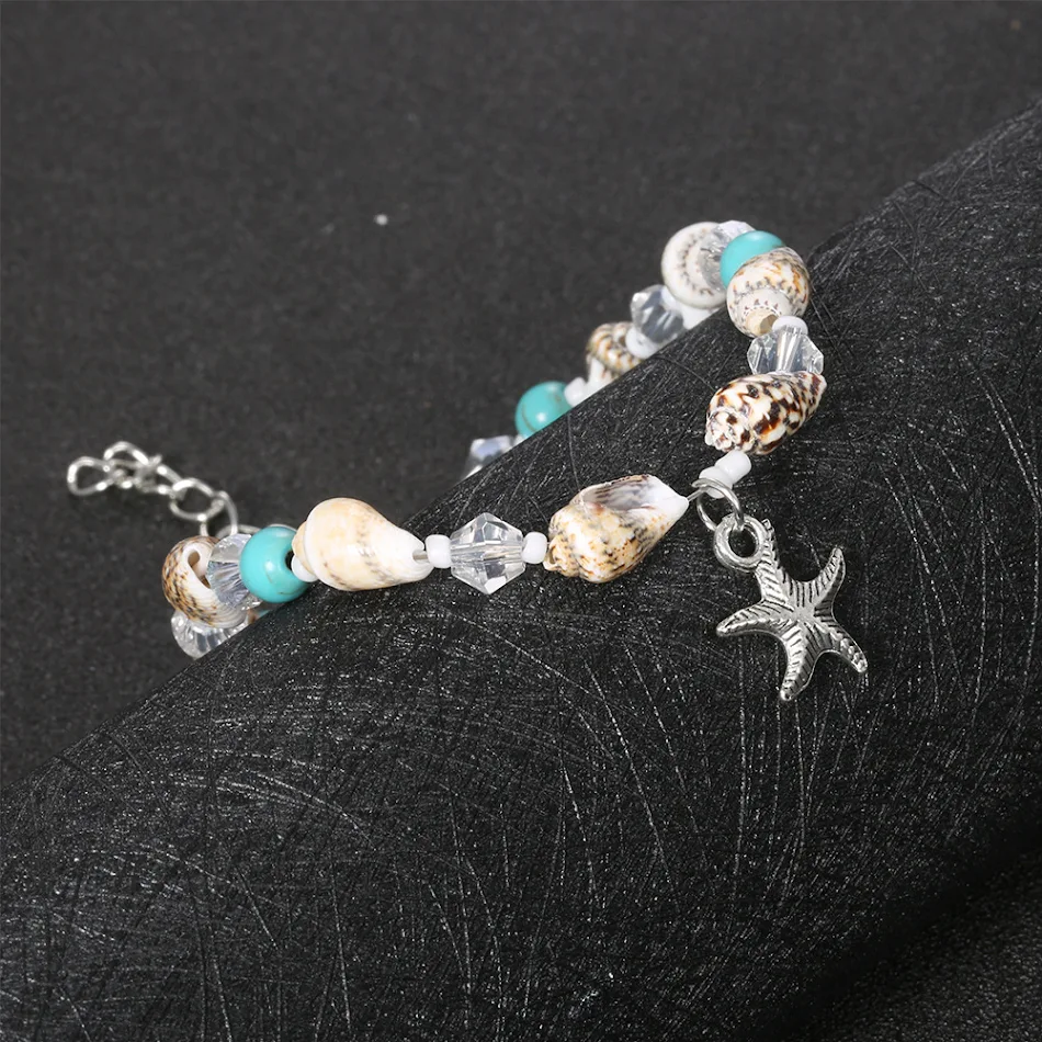 Vintage enkelbandje met zeester, parel en bedel voor dames, de perfecte strand-accessoire voor een zomerse look
