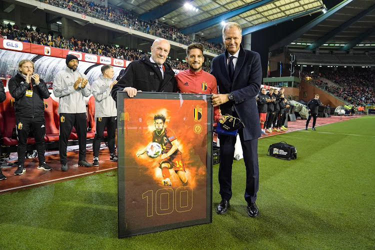 Dries Mertens played his 100th match for Belgium.