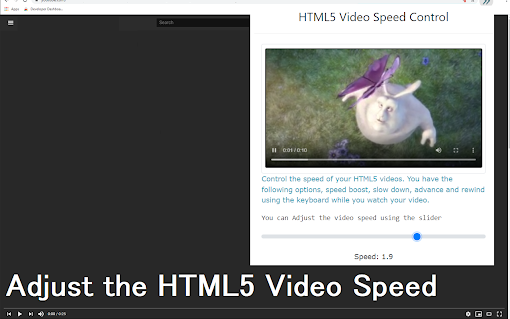 HTML5 Video Speed Control