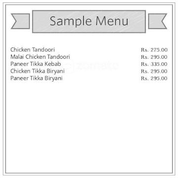 Tandoor Ji menu 
