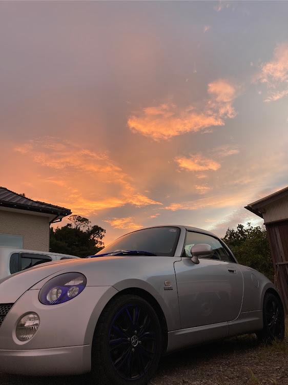 コペンのコペンl880k・朝焼けと愛車・コペン好き・コペン・朝焼けが綺麗に関するカスタム事例の投稿画像1枚目