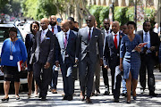 Finance Minister Malusi Gigaba heads into Parliament before delivering the 2018 Budget speech on 21 February 2018. 