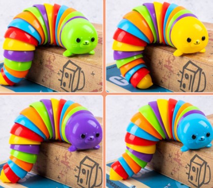 Title 1, Decompression Variety Rainbow Twisting Worm Toy...