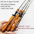 Cần Câu Máy Lure Ul 2 Khúc Ngọn Dẻo Máy Đứng, Máy Ngang Cán Gỗ Dài 1M68, 1M8, 1M98 Anhnamfishing