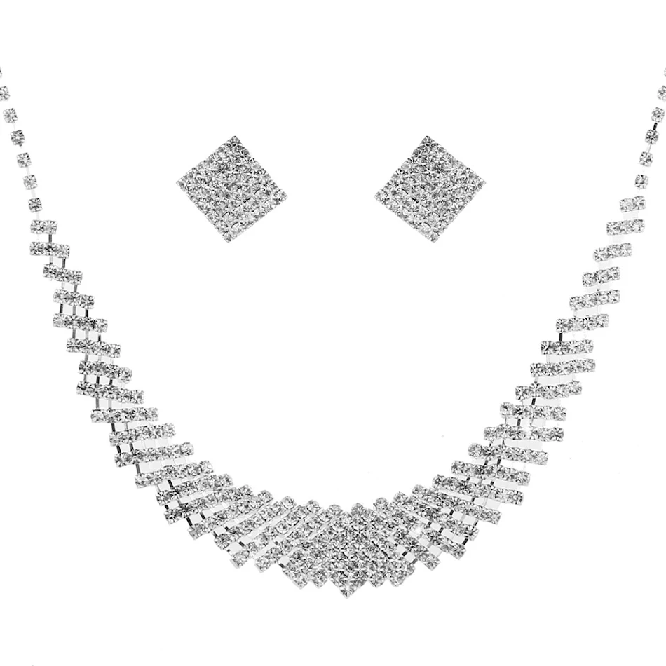 Luxuriöses glitzerndes Strass Halsketten-Set für Damen, ideal für Abendveranstaltungen und verleiht jedem Outfit Glanz.