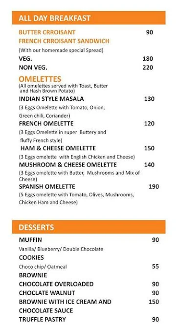 Cafe Terra menu 