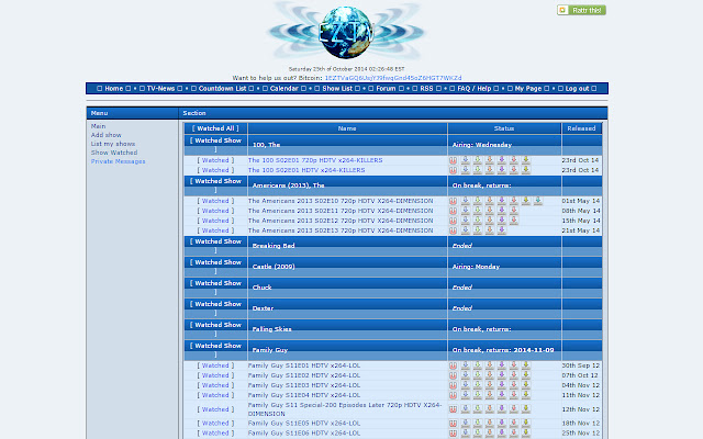 EZTV Layout Fixer chrome extension