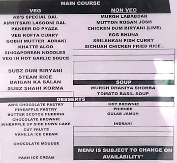 Express By AB's menu 