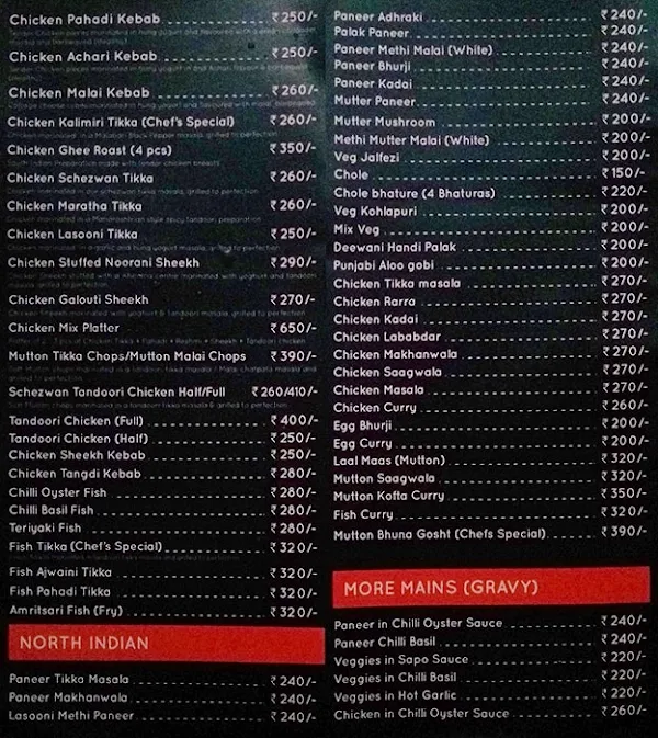 Sindhful menu 