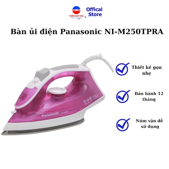 Bàn Ủi Điện Panasonic Ni - M250Tpra, Công Suất 1300 - 1550 W, Bảo Hành 12 Tháng - Hàng Chính Hãng