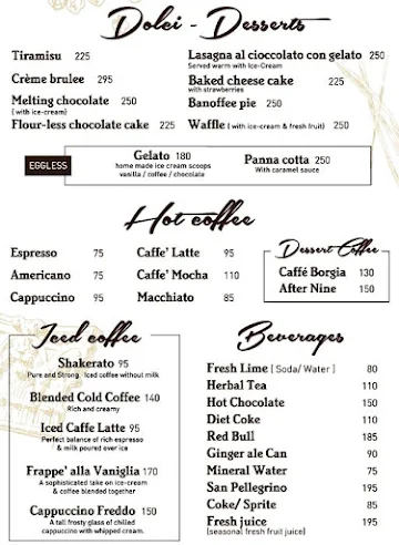 Caffe Tonino menu 