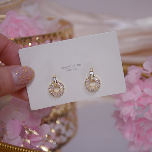 Title 5, Silver Needle Exquisite Micro-Inlaid Zircon Ear...
