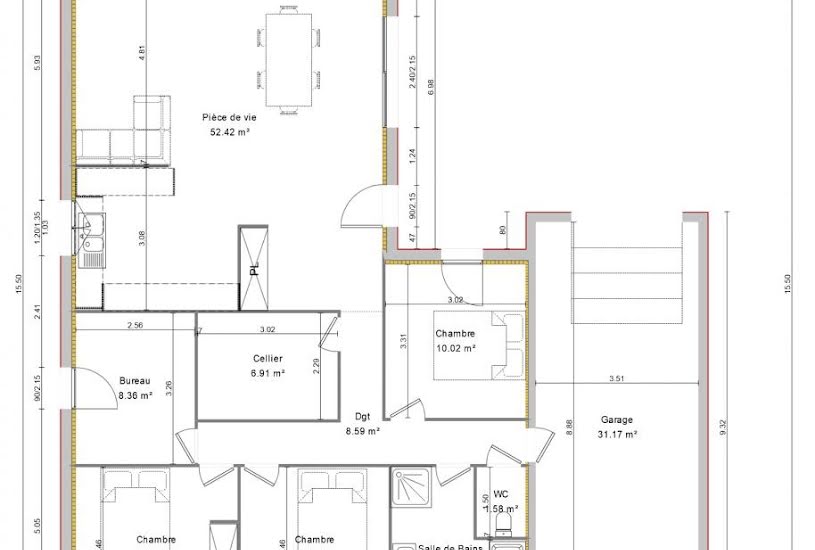  Vente Terrain + Maison - Terrain : 884m² - Maison : 120m² à Vallères (37190) 