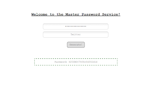 Master Password Service