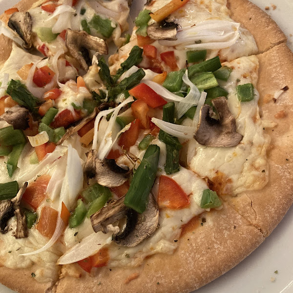 My gluten-free veggie pizza