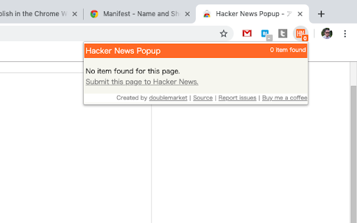 Hacker News Popup