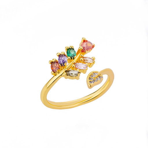 Title 1, Gold-plated adjustable ring with opening. Perfe...