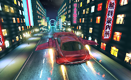 Flying Car Futuristic City