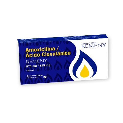 Amoxicilina-Acido Clavulanico 875mg-125mg 10tabletas Remeny Remeny