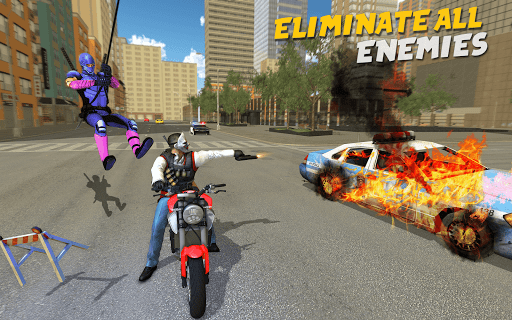 Flying Ninja Rope Hero Light Speed Ninja Rescue