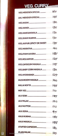 The Meridian Hotel menu 3