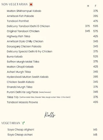 Deli Curry Kitchen menu 