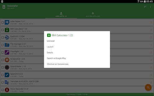 Uninstaller Screenshot