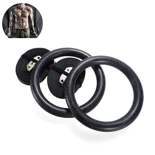 Title 2, ABS Crossfit gymnastics fitness rings with stra...