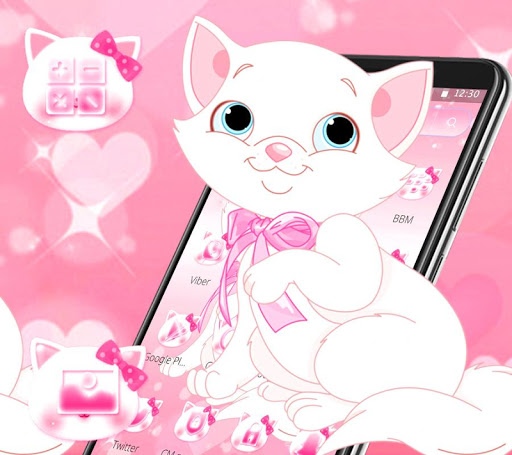 Cute Pink Cat Launcher Theme?