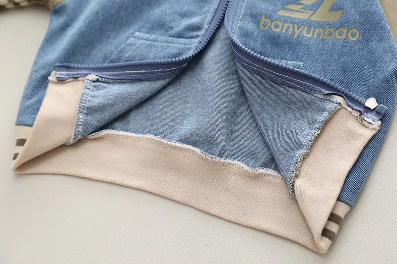 Herfst babykleding set voor jongens, 0-5 jaar, patchwork jas met contrastkleuren, tweedelig, 