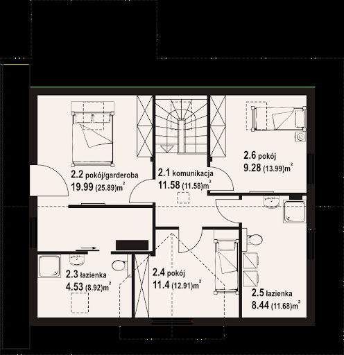 Jaworki 19 dw - Rzut poddasza