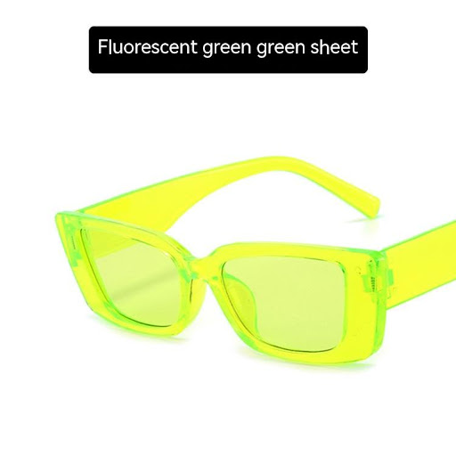 Title 10, Jelly Color Square Sunglasses with Concave Shap...