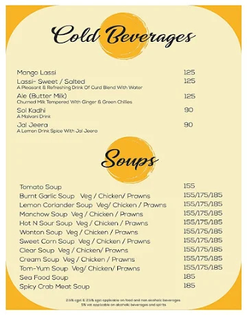 GOLD COINS Eatery & Bar menu 