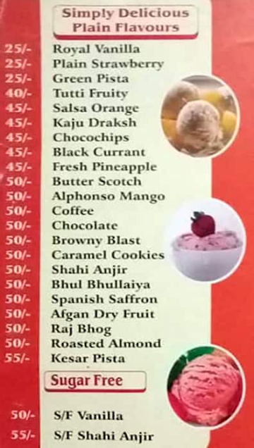 Amul Ice Cream Parlor menu 