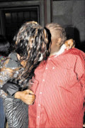 KISSING COUSINS: Gay socialite Iko Mash and gospel and gospel star Nkanyiso Bhengu locked lips.  Cicra 2008. Pic. Unknown.