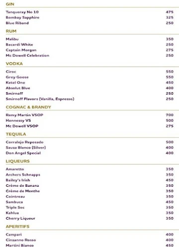 IQ Lounge Bar - Mercure Hyderabad KCP menu 