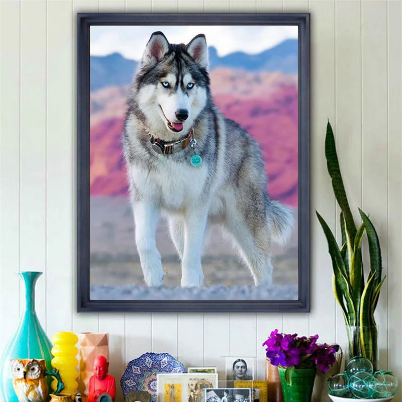 Title 1, Diamond Painting Husky 5D DIY kit, kruissteek m...